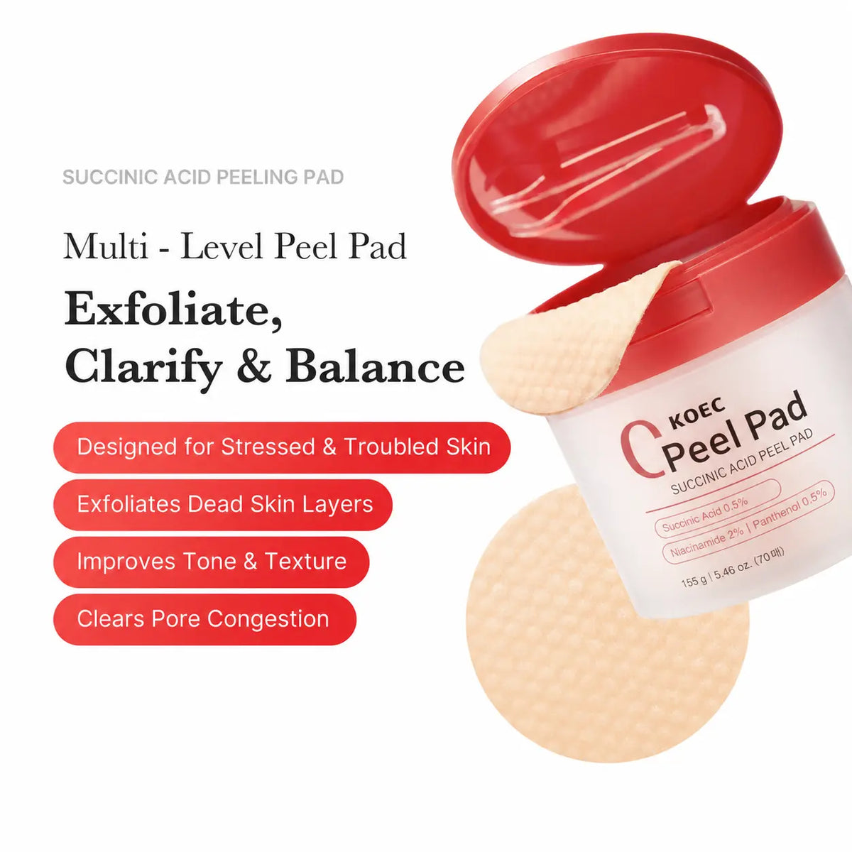 KOEC Succinic Acid Peel Pad