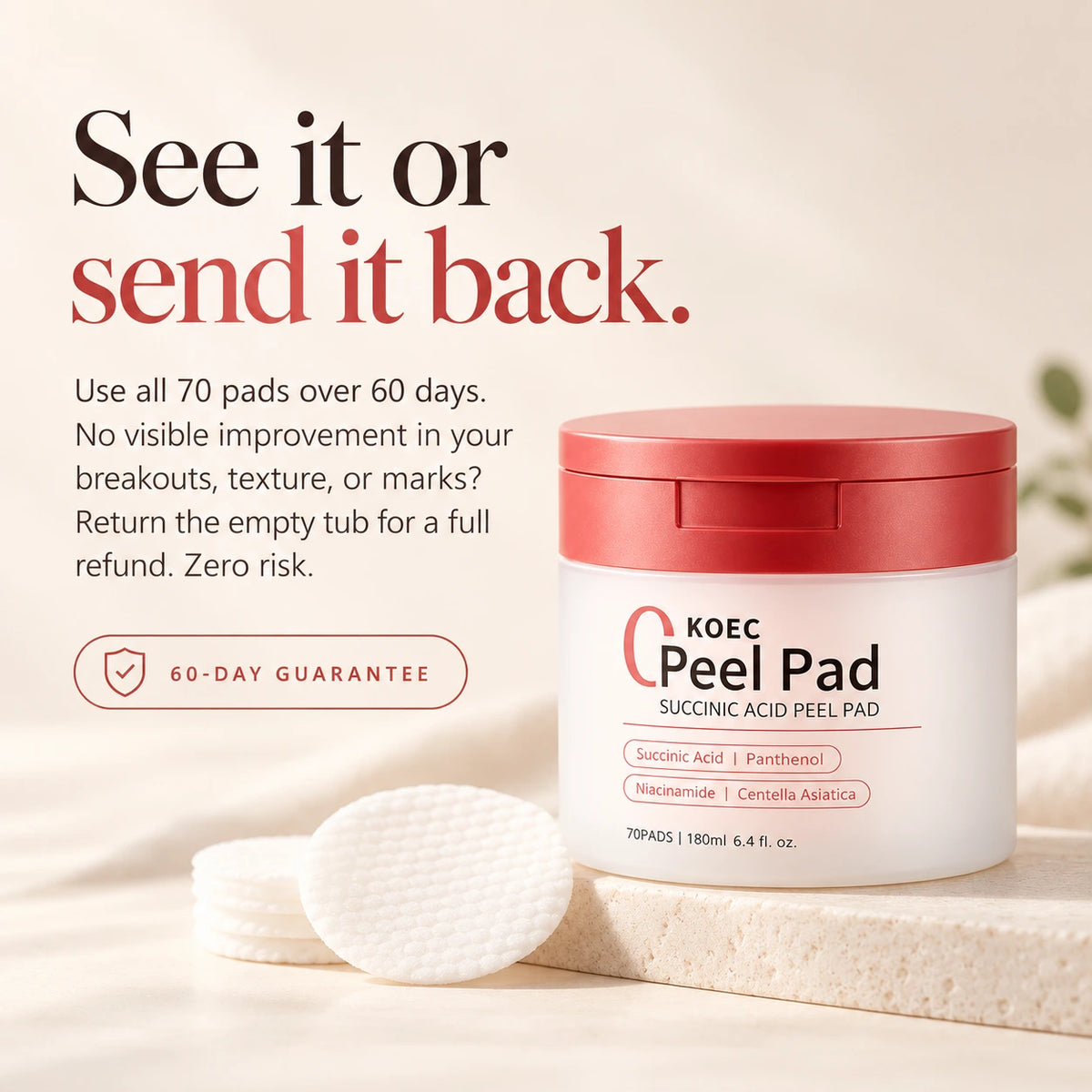 KOEC Succinic Acid Peel Pad